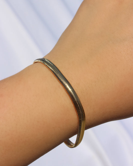 Herringbone gold filled bracelet