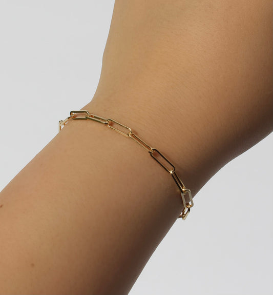 Paper Clip Gold filled bracelete